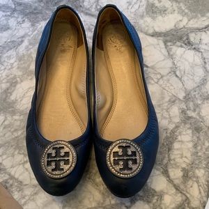 Tory Burch flats size 7.5 navy blue